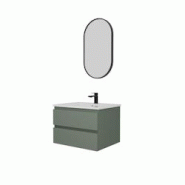 MOB-IN Ensemble meuble simple vasque SORRENTO 60 cm + robinet + miroir - vert 3701606505070 MOB-IN Ensemble meuble simple vasque SORRENTO 60 cm + robinet + miroir - vert 3701606505070