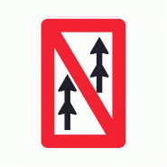 Panneau A3 - Interdiction de dépassement - convois - fluvial