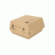 Papstar 220 burger boxes, "NOTPLA" cardboard 7,8 cm x 11,5 cm x 11 cm brown - marron en carton 97063