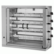 Rôtissoire verticale à gaz - 4 broches - 24 poulets | MCM - 4EG