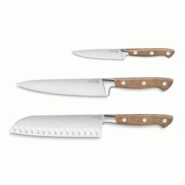 Set de 3 couteaux georges office santoku cuisine -  Marron Autre Acier Tarrerias Bonjean 38x14 cm - marron acier 3118220037632