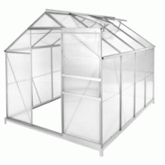 TecTake GmbH tectake Serre en aluminium avec fondation, 185x250x195cm blanc transparent - 402475 - transparent aluminium 402475 TecTake GmbH tectake Serre en aluminium avec fondation, 185x250x195cm blanc transparent - 402475 - transparent aluminium 402475