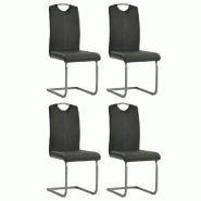 VidaXL Chaises à manger cantilever lot de 4 gris similicuir Modèle Cristal Prestige - 246192
