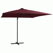 VidaXL Parasol de jardin en porte-à-faux lumières LED rouge bordeaux Modèle Ventura Design - rouge 312310