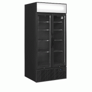 Vitrine réfrigérée noire deux portes vitrées avec canopy 535 L | Tefcold - FSC891HBlack