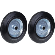 Roue 280mm 11" en caoutchouc noir avec centre en acier pressé 220kg - Lot de 2 Roue 280mm 11" en caoutchouc noir avec centre en acier pressé 220kg - Lot de 2