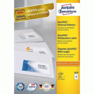 AVERY 1000 étiquettes multi-usages blanches, format 97 x 55 mm (100 feuilles A4 / cdt - 4008705036795