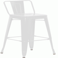 CLP Tabouret de bar en métal Mason Blanc - blanc métal 10144702