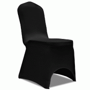 Décoshop26 - 50 housses de chaise extensibles noires DEC022279 - noir 3001308469602