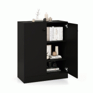 Helloshop26 - Armoire de rangement à 2 portes 72 x 34 x 85,5 cm design moderne avec dispositif anti-basculement en bois MDF noir 20_0015971 - noir m�