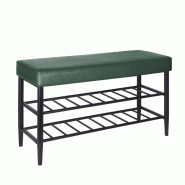 Helloshop26 - Banc à chaussures élégant avec 2 étagères pratique entrée 100 x 30 x 50 cm en fer noir 13_0017692 - noir 3000249071714