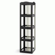 Helloshop26 - Bibliothèque rotative à 360° 36,5 x 36 x 108 cm accès facile design moderne en PP noir 20_0015906 - 3000229059046