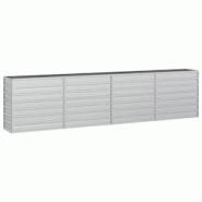 Helloshop26 - Jardinière bac lit surélevé plantes fleurs terrasse jardin de jardin 320 x 40 x 77 cm acier galvanisé argenté Argent 02_0039431 - 3 Helloshop26 - Jardinière bac lit surélevé plantes fleurs terrasse jardin de jardin 320 x 40 x 77 cm acier galvanisé argenté Argent 02_0039431 - 3