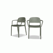 Lot de 2 chaises avec acc. BLENDY - olive