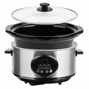 Mijoteuse Emerio 3,5 L – 240 W – Maintien au chaud – Écran numérique – 3 températures – Couvercle verre – SC-129406 - argenté inox 7333282033781