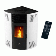 Poêle à granulés d’angle étanche Iseos 12,2 kW Blanc Sannover - blanc acier 3760401213511