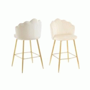 SalesFever Tabouret de bar design | Ensemble de 2 | Velours | L 52 x P 54 x H 100 cm | Beige - beige multi-matériau 396360 SalesFever Tabouret de bar design | Ensemble de 2 | Velours | L 52 x P 54 x H 100 cm | Beige - beige multi-matériau 396360