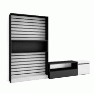 SKRAUT HOME Ensemble Meuble TV, 260x186x35cm, Pour les TV jusqu'à 65", Salon Complet, Blanc et noir - blanc Bois manufacturé 89_1
