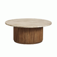STELLAMEUBLES Table basse ALMA en Travertin - 3667335113170