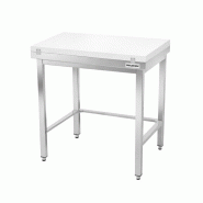 Table de travail en inox 600x500 mm avec plaque de découpe blanche et renfort PREMIUM - GOLDINOX - gris inox 3701770842896