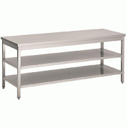 Table travail inox 700 avec 2 étagères longueur 1400 - P7812.0319