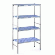 Tournus RAYONNAGE A CLAYETTES AMOVIBLES clayettes polypropylène à 4 niveaux dimensions  1092 x 500 mm hauteur 1750 mm - PLE1092