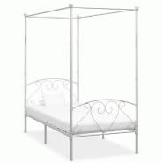 VidaXL Cadre de lit à baldaquin sans matelas blanc métal 100x200 cm Modèle Mermoniax - 284427