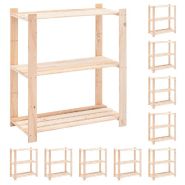 Vidaxl étagères de rangement à 3 niveaux 10 pcs 80x38x90 cm pin 150 kg 3051120 Vidaxl étagères de rangement à 3 niveaux 10 pcs 80x38x90 cm pin 150 kg 3051120