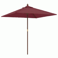 VidaXL Parasol de jardin avec mât en bois rouge bordeaux 198x198x231cm Modèle Balcon Psi Prime Plus - 363187