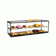 Vitrine neutre à poser - 2 niveaux - 920 x 390 mm - verre trempé - EP36M | Sayl Barcelona - Avec lumière LED - noir 674005069869