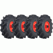 3.00x4 Open Centre Cleated Rotovator Lug Tyre 20mm Roller Bearing Rim (Set of 4) 3.00x4 Open Centre Cleated Rotovator Lug Tyre 20mm Roller Bearing Rim (Set of 4)