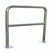 Barrière acier galvanisé Ø 60 mm à platine - finition grise, protection renforcée zones industrielles - 1500