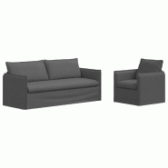 Canapé 2 pcs Gris foncé 196 x 82 x 85 cm tissu Modèle Aero Ligne Pro - Matériau naturel 8721364374997
