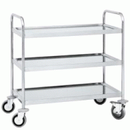 Chariot avec étagères 3 étagères charge max. 200 kg. - 1000x600x950 mm - 95040620 Eurast - gris inox 95040620 Chariot avec étagères 3 étagères charge max. 200 kg. - 1000x600x950 mm - 95040620 Eurast - gris inox 95040620