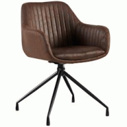 CLP Chaise de salle à manger Welby Marron foncé/Similicuir vintage - marron polyester 324953 CLP Chaise de salle à manger Welby Marron foncé/Similicuir vintage - marron polyester 324953