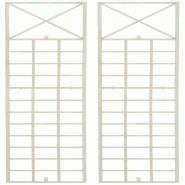 Décoshop26 - Set de 2 treillis décoration mural jardin roses plantes grimpantes métal crème vieilli 10_0003849 - métal 3000251805208