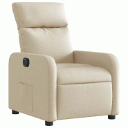 Fauteuil inclinable électrique Crème Tissu Modèle Iseria - 8721012219182