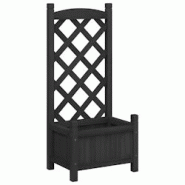 Helloshop26 - Jardinière bac lit surélevé plantes fleurs terrasse jardin avec treillis bois massif de sapin noir 02_0038336 - 3000214211879 Helloshop26 - Jardinière bac lit surélevé plantes fleurs terrasse jardin avec treillis bois massif de sapin noir 02_0038336 - 3000214211879