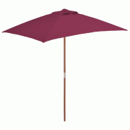 Helloshop26 - Parasol mobilier de jardin avec mât en bois 150 x 200 cm bordeaux 02_0008110 - 3000434082723