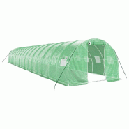 Helloshop26 - Serre tente abri plante fleur légumes avec cadre en acier 48 m² 16 x 3 x 2 m vert 02_0044598 - 3000220266313