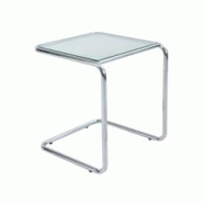 Oviala Business Oviala Table basse carrée L50 cm en métal et en verre transparent - transparent verre 114450