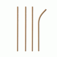 PAPSTAR 100 pailles papier "pure" Ø 6 mm - 20 cm brun flexible - marron papier 88072