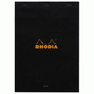 RHODIA Lot de 5 Blocs noir n°18 21x29,7cm 80 feuilles agrafées 80g uni - 3037921800096