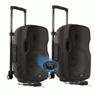 Système Enceintes Actives Gemini AS 10 TOGO 2000W - sur Batterie avec Microphone, USB/Bluetooth/AUX/SD, SONORISATION DJ PA, LED - 3666638034328