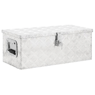 Vidaxl boîte de rangement argenté 70x31x27 cm aluminium 152250