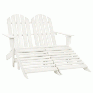 VidaXL Chaise De Jardin Adirondack 2 Places Et Repose Pied Sapin Blanc - blanc 315909