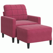 VidaXL Fauteuil avec repose-pied Rouge bordeaux 60 cm Velours Modèle Urbania - 3278261