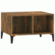 VidaXL Table basse Chêne fumé 60x50x36,5 cm Bois d'ingénierie Modèle Outdoor Zenith Plus - 821041