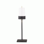 Zafferano Perpetua Lampe De Table Rechargeable Midi Design Sans Fil En Aluminium Moulé Sous Pression Noire Avec Système De Batterie Par Emboîtement