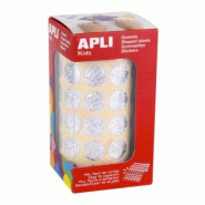 Apli 2832 gommettes rondes, diam. 15 mm, en rouleau, effet holographique - 8410782116318
